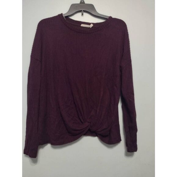 LUSH Size S Maroon Lightweight Sweater Twist Front - Picture 1 of 3